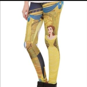 Disney Beauty and the Beast Leggings Medium Ballroom Belle Hot Topic